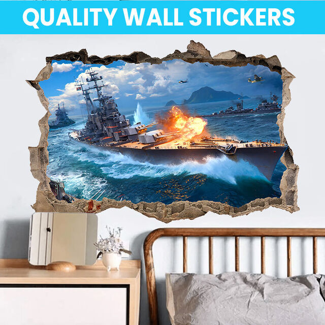 Battleship Wall Decal Sticker Mural Poster Print Art Home Bedroom Office Decor