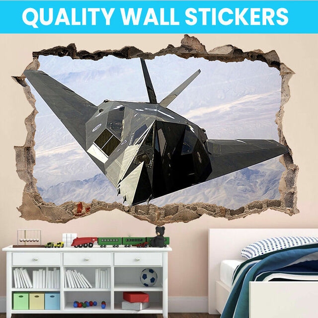 F117 Fighter Jet Wall Decal Sticker Mural Poster Print Art Home Bedroom Office Decor