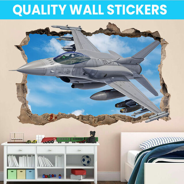 Fighter Jet Wall Decal Sticker Mural Poster Print Art Home Bedroom Office Decor