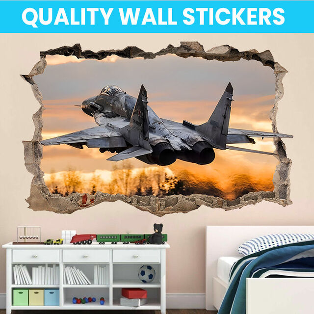 Fighter Jet Wall Decal Sticker Mural Poster Print Art Home Bedroom Office Decor