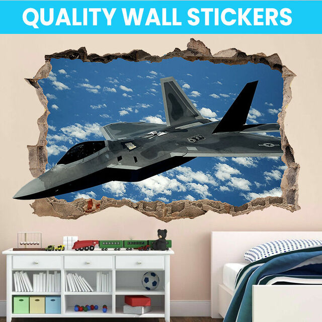 Fighter Jet Wall Decal Sticker Mural Poster Print Art Home Bedroom Office Decor