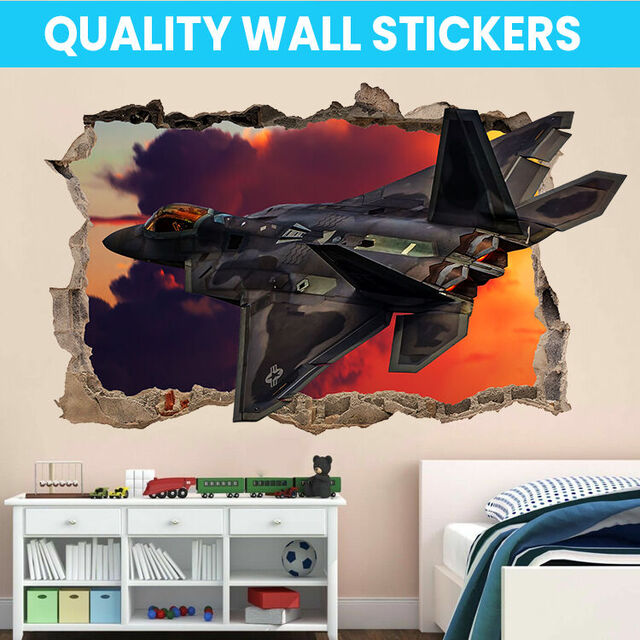 Fighter Jet Wall Decal Sticker Mural Poster Print Art Home Bedroom Office Decor