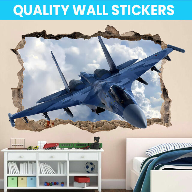 Fighter Jet Wall Decal Sticker Mural Poster Print Art Home Bedroom Office Decor