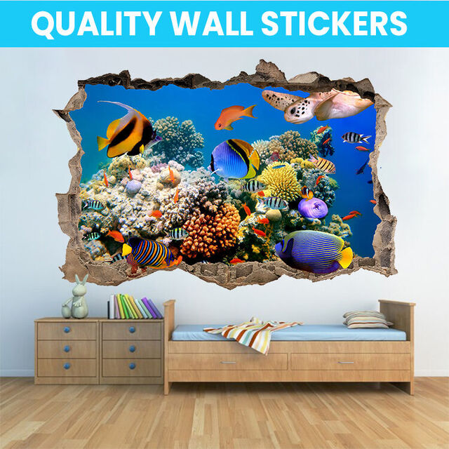 Fish Aquarium Wall Decal Sticker Mural Poster Print Art Home Bedroom Office Decor