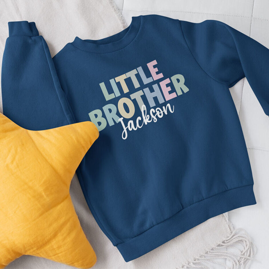 Personalised-Little-Brother-Navy-Sweatshirt